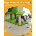thumbnail image 5 of Cat Tree for Indoor Cats with Green Leaves, 40'' Cat Tower with Scratching Post, Cozy Cat Condo and Hammock, Cat Tree Tower with Hanging Ball and Bell for Kittens, 5 of 17