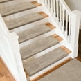 thumbnail image 6 of PURE ERA Carpet Stair Treads Ultra Plush Soft Bullnose Indoor Stair Protectors Pet Friendly Non-Slip Skid Resistant Tape Free Washable Reusable (7 Pieces, Cream Grey), 6 of 9