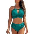 thumbnail image 1 of Charmo Womens Keyhole Bikinis Two Piece Swimsuits Ruched Tummy Control Bathing Suits, 1 of 6