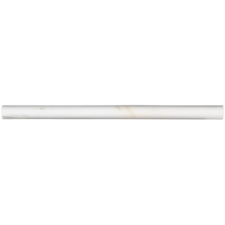 MSI Bianco Dolomite Pencil moulding 3/4 in. x 12 in. Polished Marble Wall Tile (20 lin. ft./Case)