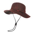 thumbnail image 1 of Sombrero de pescador estilo retro, estilo vaquero del oeste, tipo cubo, con tamaño ajustable, impermeable, de secado rápido y protección solar para exteriores., 1 of 7
