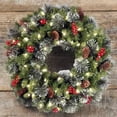 thumbnail image 3 of 20-60cm LED Christmas Pinecone Wreath with Red Berries Artificial Xmas Wreath New Year Party DIY Decoration Add Christmas Vibe, 3 of 7