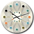 thumbnail image 1 of Designart'monochrome Motif Géométrique X Milieu du Siècle Moderne Horloge Murale, 1 of 1