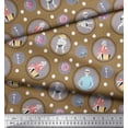 thumbnail image 1 of Soimoi Brown Moss Georgette Fabric Dot,Women & Accessories Fashion Fabric Prints By Yard 42 Inch Wide, 1 of 1