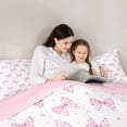 thumbnail image 4 of Erosebridal Cute Bow Knot 7 Pieces Bedding Comforter Set For Girl Kids,Ribbon Bowtie Pink Bows Stars Full Bedding Set,Reversible, 4 of 7