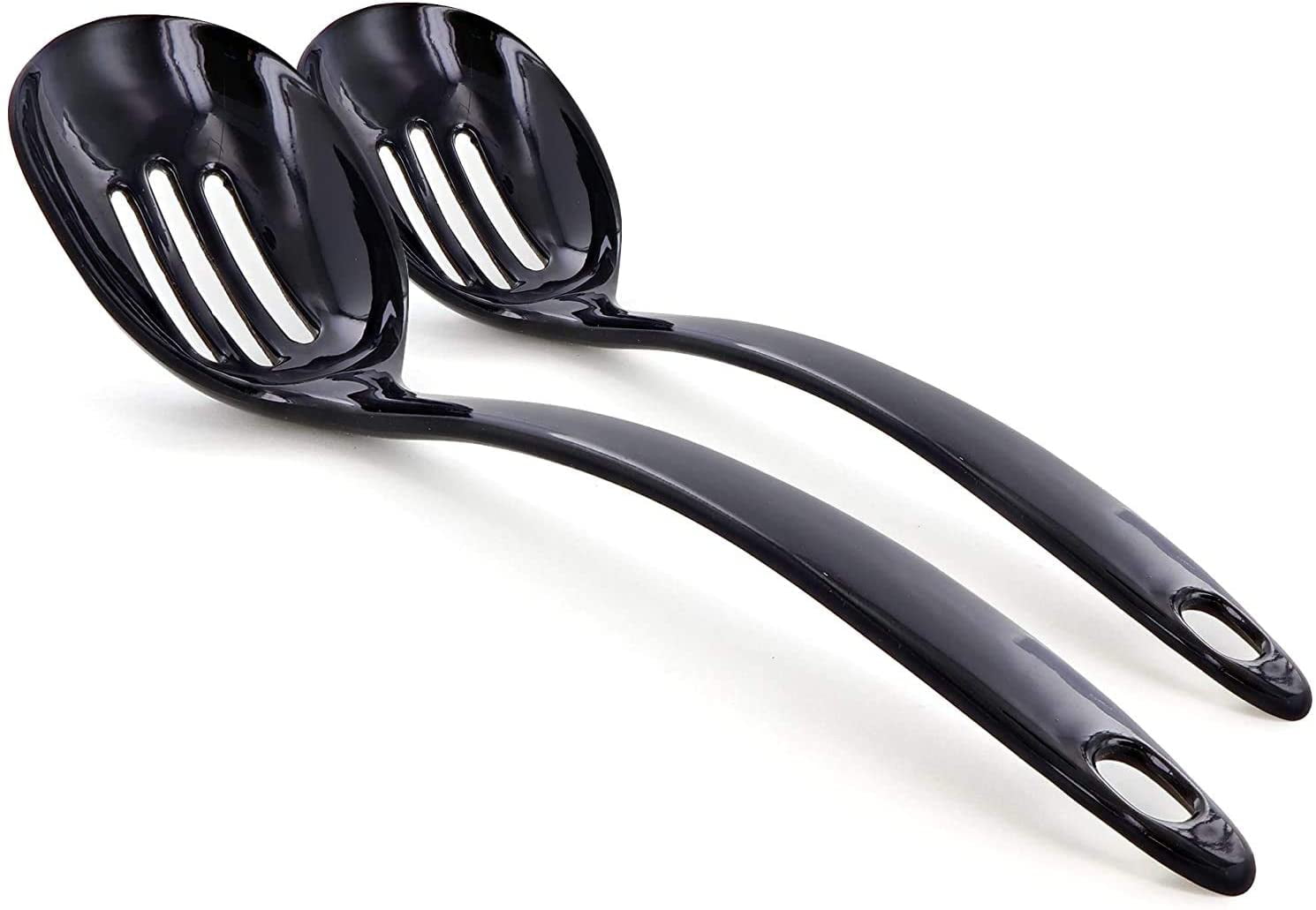 Dalebrook Slotted Serving Spoon in Black Made of Melamine Dishwasher Safe 255mm 