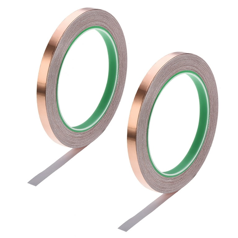 Uxcell Double Side Conductive Tape Copper Foil Tape 0.31 x 65.6ft for EMI  Shielding 2 Pcs 