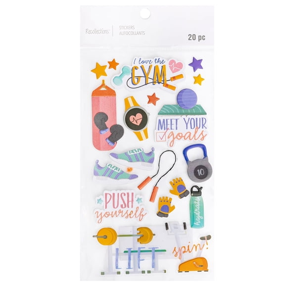 Recollections Gym Stickers, 12 Pack