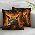 thumbnail image 3 of Orinice Owl Flames Fantasy Graphic Decorative Cushion Throw Pillow Cover for Home Couch Living Room Sofa Square Pillowcase 1PC 18x18in, 3 of 5