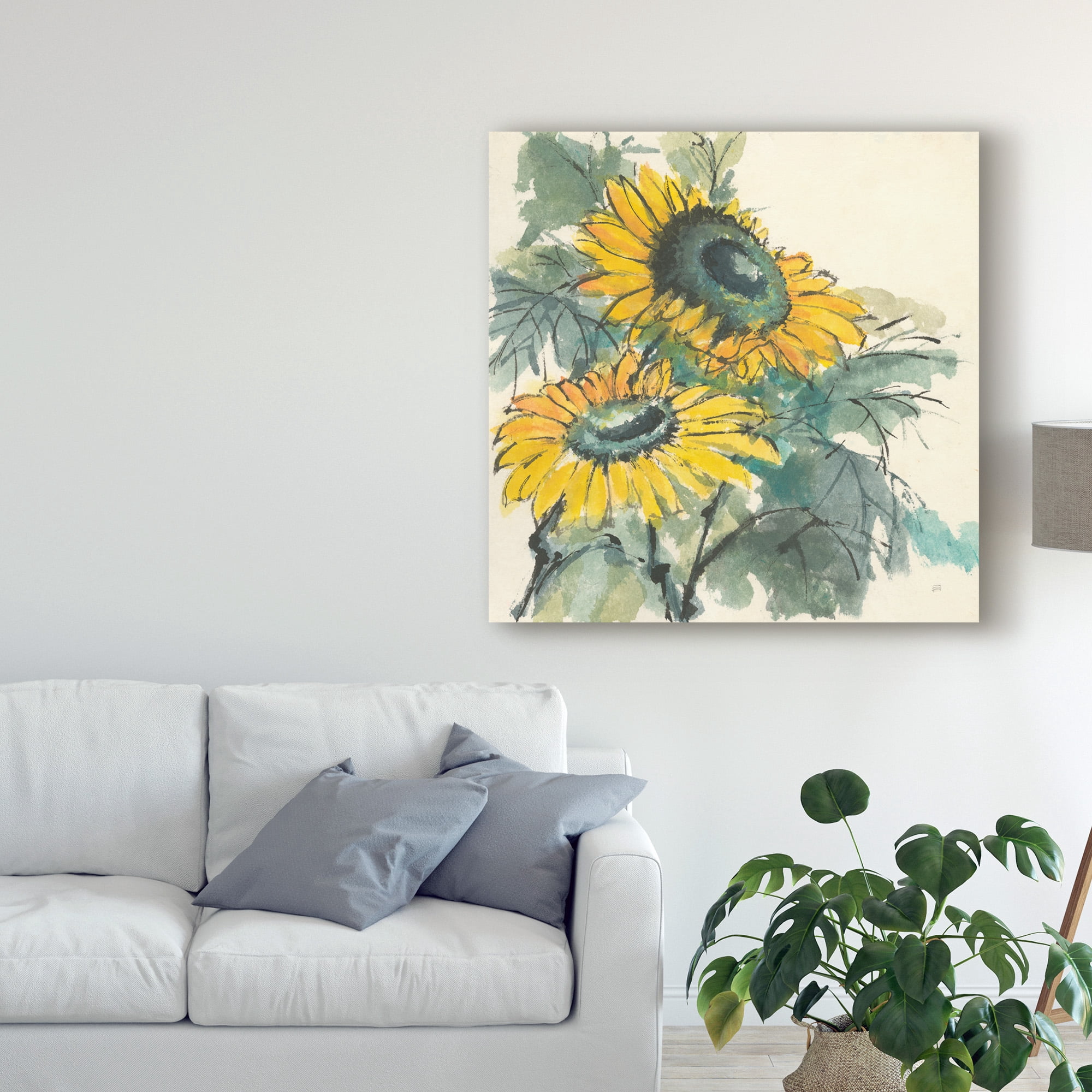Trademark Fine Art 'Sunflower Watercolor I' Canvas Art by Chris Paschke