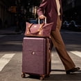 thumbnail image 3 of Travelhouse 6 Piece Hardshell Luggage Set Lightweight Suitcase with TSA Lock and Spinner Wheels and Duffle Bag, Wine Red, 3 of 9