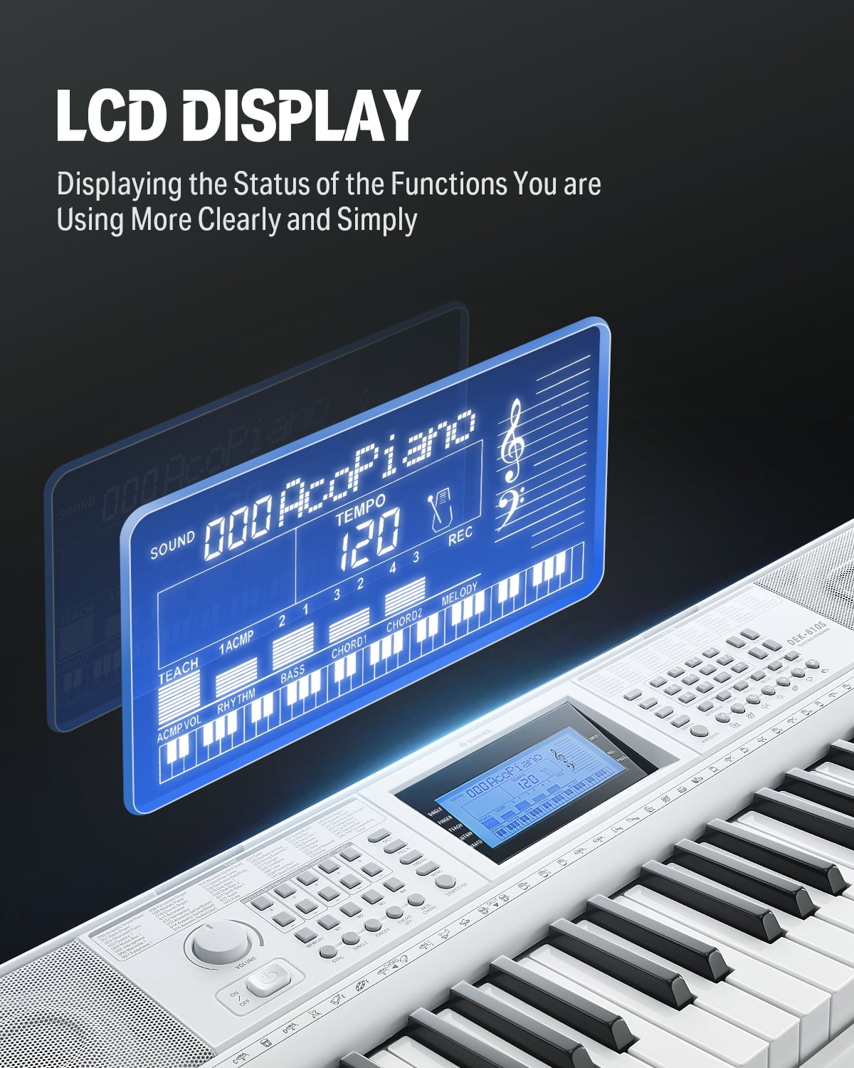 鍵盤楽器 DEK610 Donner DEK-610 61 Key Electronic Keyboard Piano Beginner