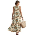 thumbnail image 2 of Xixirimido Boho Mandala Dragonfly Print Maxi Dresses for Women Sleeveless Casual Dresses with Pockets Flowy A-line Long Summer Sun Dress Beach Vacation Wear, Medium, 2 of 7