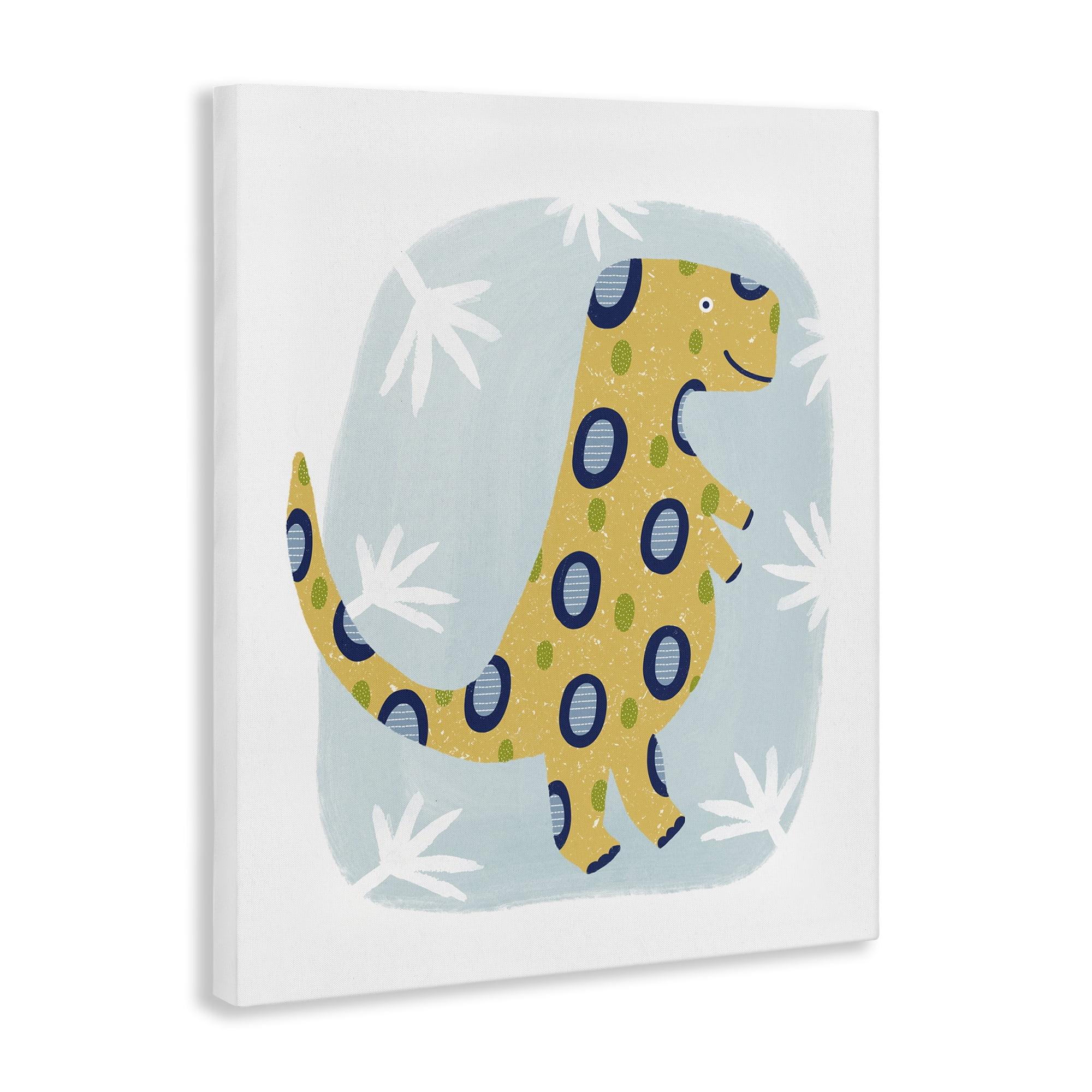 Stupell Industries T-Rex with Leaves Animals & Insects Painting Gallery Wrapped Canvas Art Print Wall Art, 36 x 48