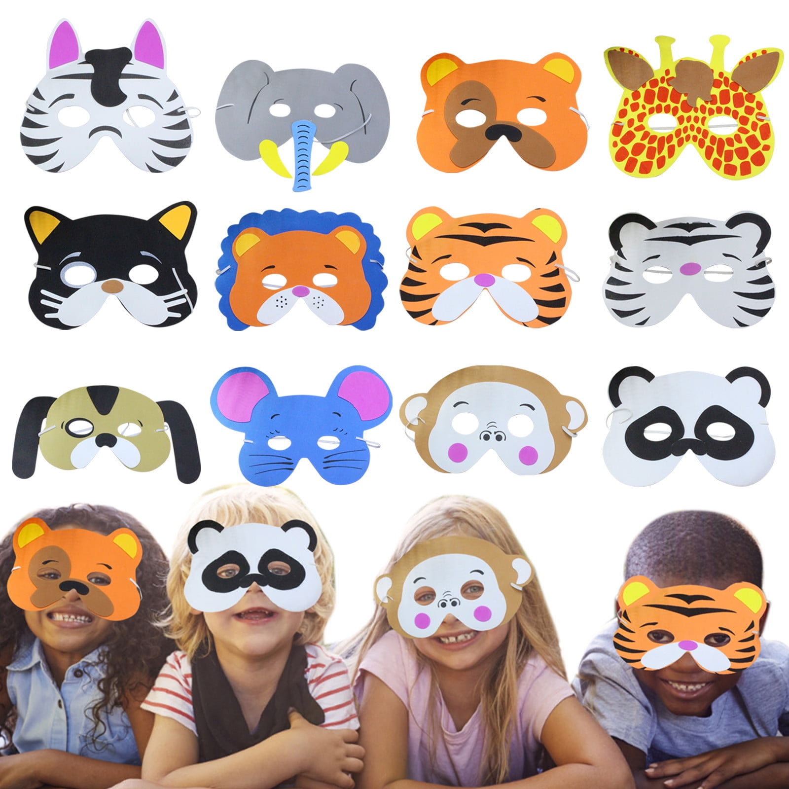 Alueeu Animal Masks Animal Masks With Elastic Rope,Children's Masks Forest  Animals Birthday, Toy Eye Mask, Animal Masks For Children, Masquerade 12PCS  Party Favors 