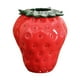 thumbnail image 3 of Jarrón de cerámica con diseño de fresas para decoración de estanterías y arreglos florales. Grande, 3 of 9