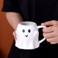 thumbnail image 4 of Wosthever Taza de café de cerámica de los fantasmas con 3D para el regalo único que da el regalo de Navidad para los amantes del café Tazas Teteras blanco, 4 of 6