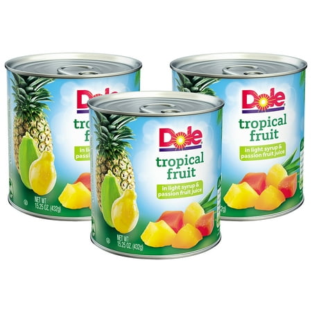 (3 Pack) Dole Tropical Fruit in Light Syrup & Passion Fruit Juice 15.25 oz.