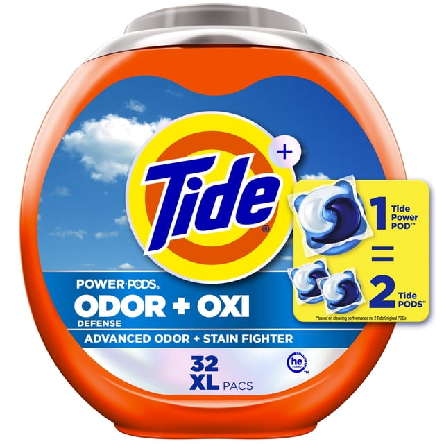 Detergente para ropa Pacs Tide Ultra OXI Power PODS de 32 unidades