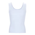 thumbnail image 2 of Mens Body Shaper Stomach Compression Shirt Undershirt Shapewear Gynecomastia Tummy Control Workout Tank Tops,White,L, 2 of 5