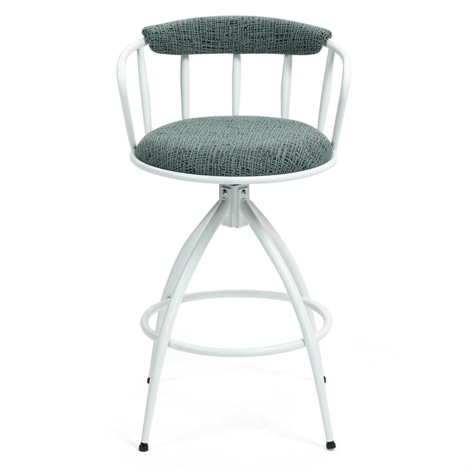 Demi Bonn 34" Counter Height Bar Stools Set of 2, Fabric Cover Swivel Barstools with Back, Kitchen Island Countertop Chairs for Dining Room, Blue