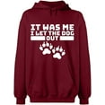 thumbnail image 2 of OXI Hoodie Sweatshirt - It Was Me I Let The Dog Out, Basic Casual Hoodie for Men's and Women Fleece Hoodie Long Sleeve - Cardinal Red Large, 2 of 3