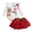 White, variant on Odeerbi 2025 Infant Girl Christmas Dress Cute Baby Girl Clothes Cute Little Elk Santa Claus Printed Romper + Red Mesh Skirt Two-piece Suit