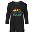thumbnail image 4 of Xuyuer Carnival Celebration Printed Tee - Ladies' Casual Round Neck 3/4 Sleeve Loose T-Shirt for Festival Parades, Costume Parties, Colorful Street Style Wear & Masquerade Themed Outfits, 4 of 5