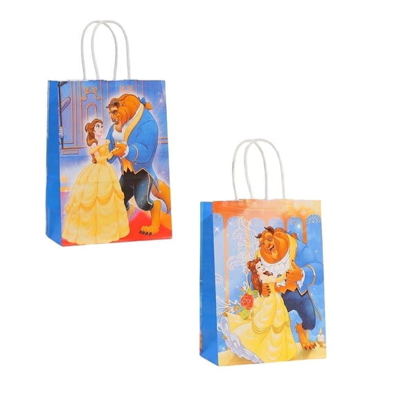 16 Pcs Anime Belle Princess  Party Gift Bags,Birthday party bags, Cartoon candy bags, Party Decoration Supplies（8.26"×5.9"×3.15"）
