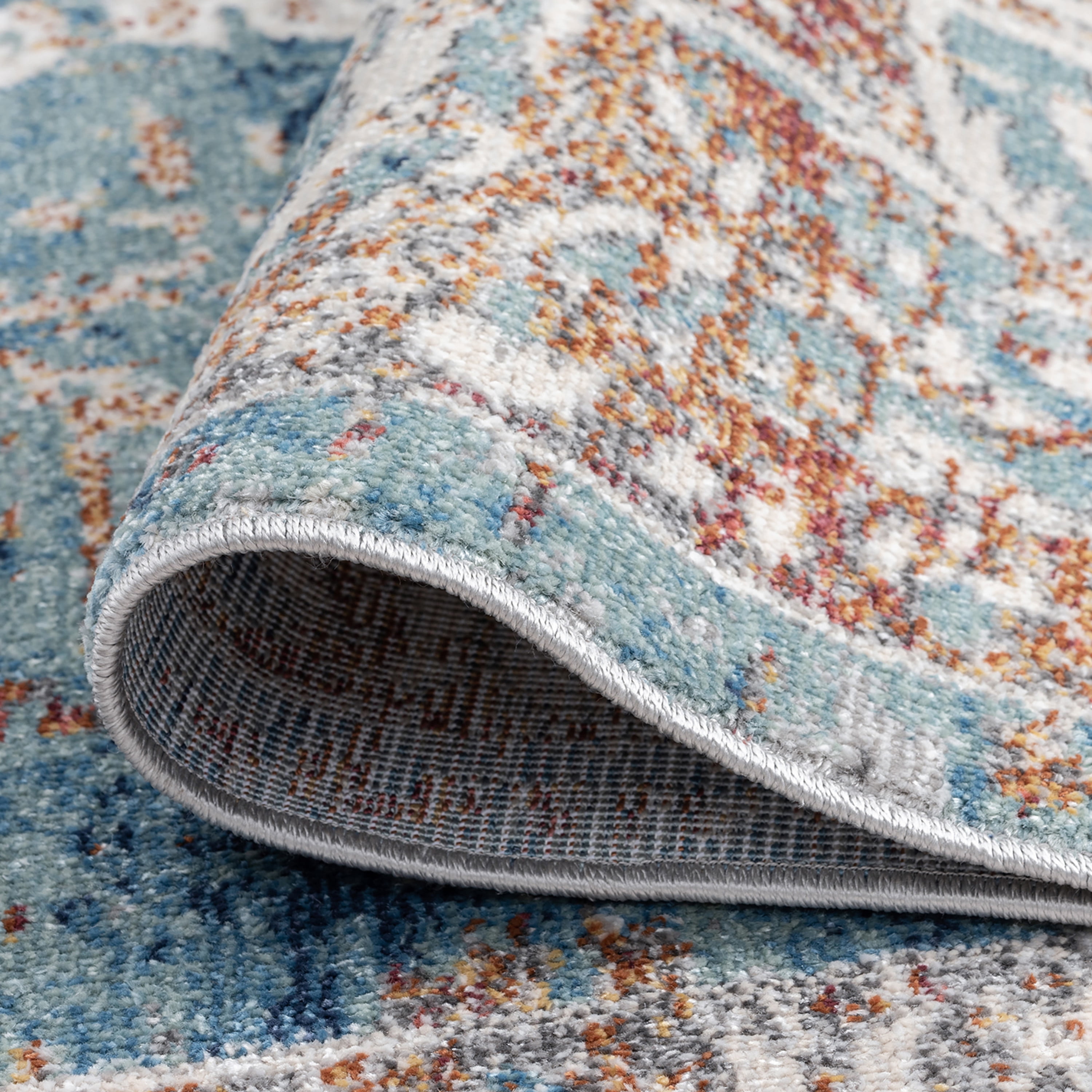 Transitional 2x3 Area Rug (2' x 3'4'') Oriental Navy, Gold Indoor Scatter Easy to Clean