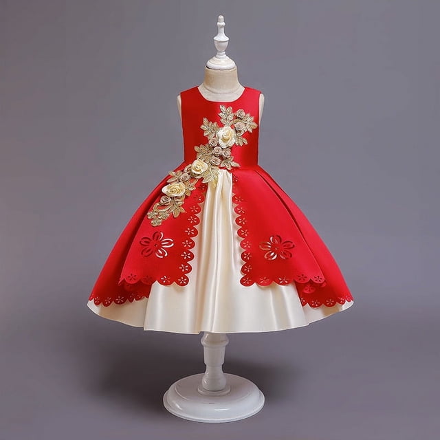 Vestido infantil, vestido de princesa, vestido de niña, vestido de malla hinchada, ropa de rendimiento para jardín de infantes, chaleco de verano