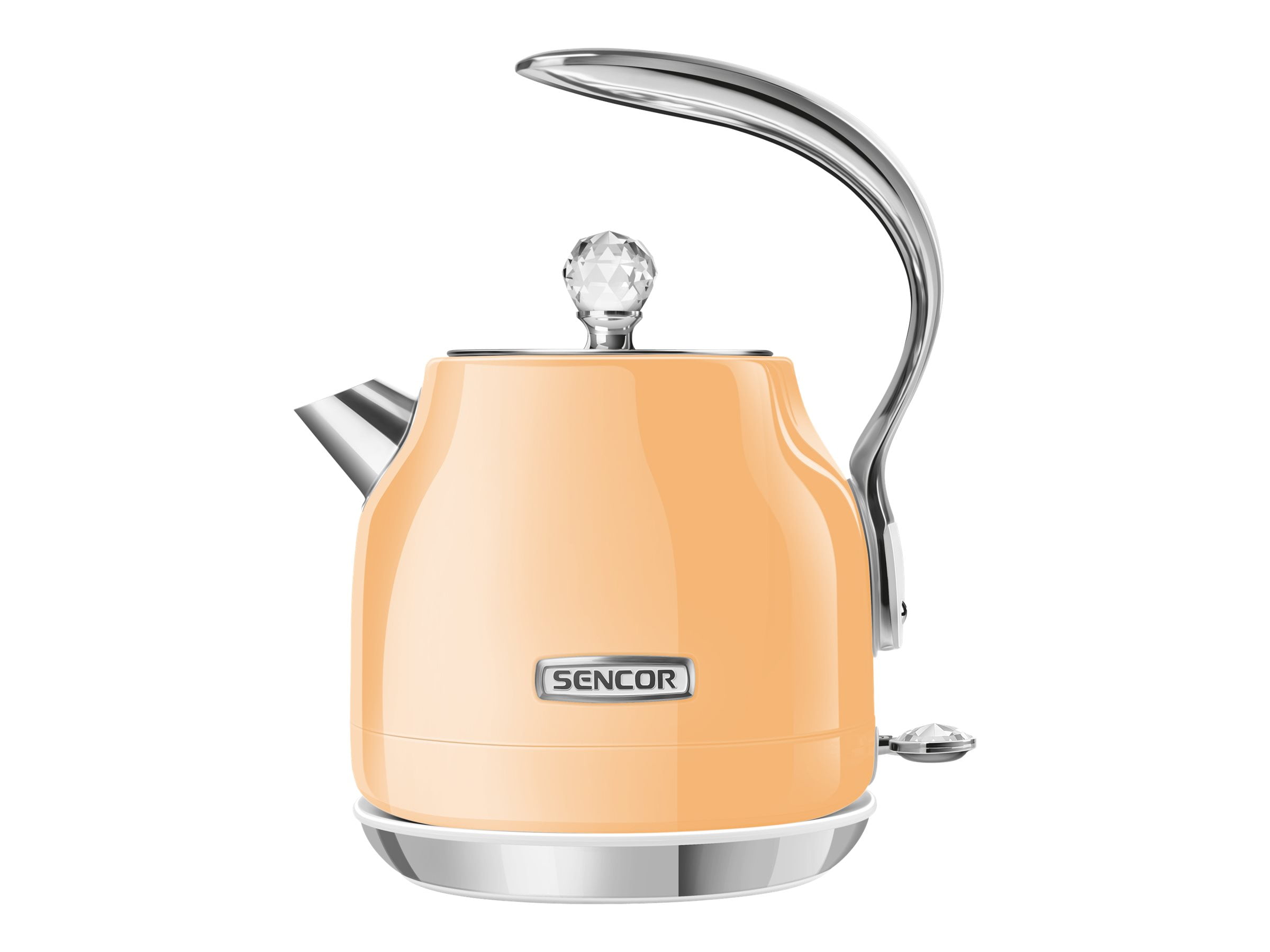 Sencor SWK43OR Crystal Electric Kettle with Power Cord Base, Peach Orange