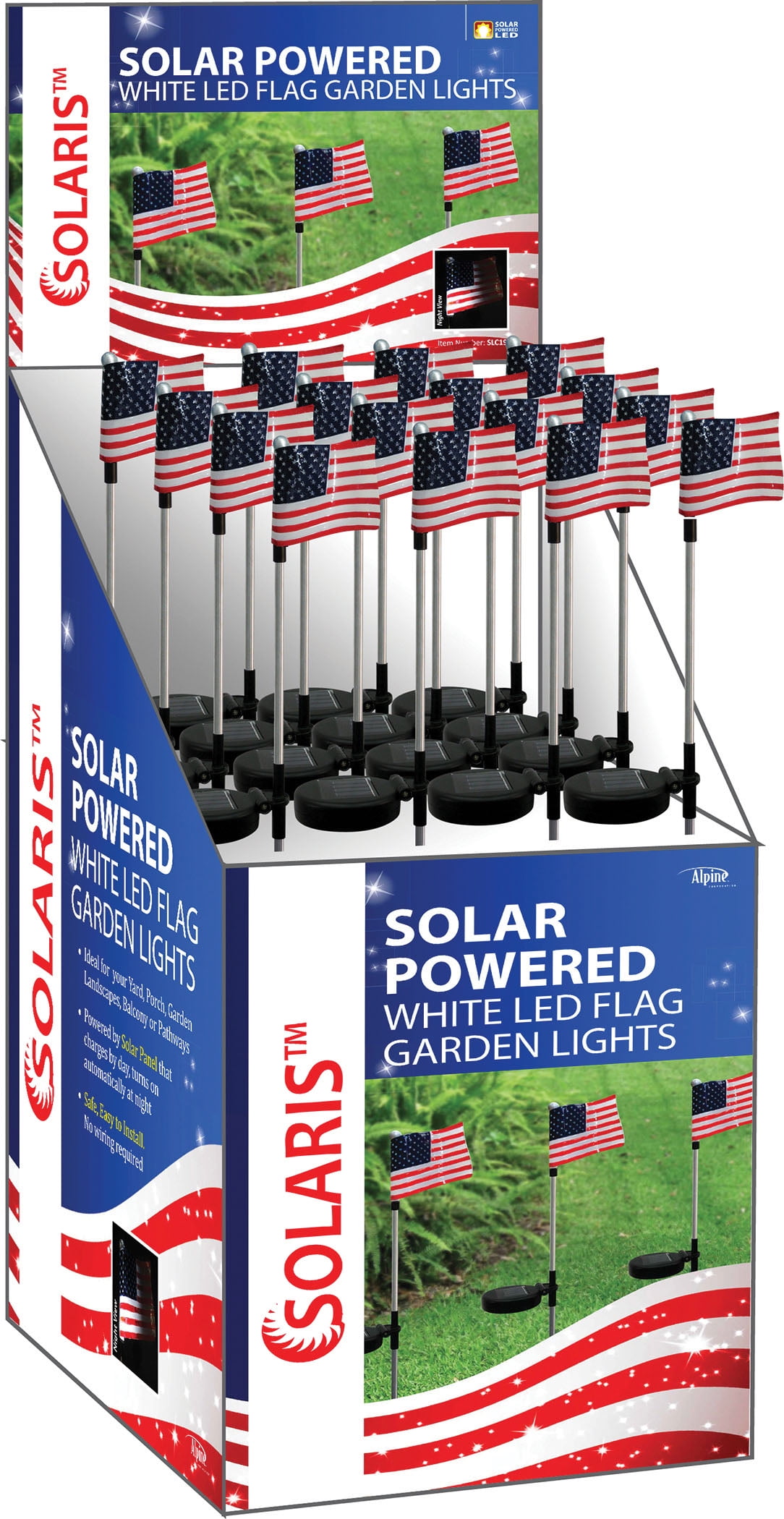 patriotic solar stake lights