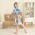 thumbnail image 4 of FORMRS Niños Bathrobe Unisex Hooded Robe Soft Plush Pajamas Sleepwear, Size 10-12T, Yellow Floral Tomatoes, 4 of 7