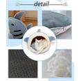 thumbnail image 2 of Shark Shape Cat Cave Bed with Thick Cushion, Kitten Soft Warm House for Indoor Cats, Cute Cat Tent with Removable Washable Cushioned Pillow, Anti-Slip Bottom Cat Hut Sleeping Bag-(Gray,S), 2 of 8