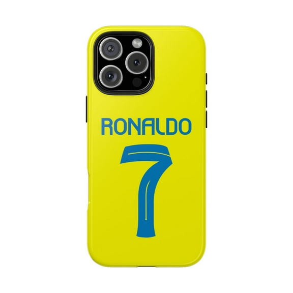 iPhone Tough Case - Ronaldo 7 Nassr Home Football Soccer Jersey Fan - iPhone 16 Pro Max