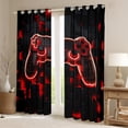 thumbnail image 2 of YST Gaming Blackout Curtains for Boys Kids Gamer Curtains, Boys Gaming Themed Bedroom Curtains Geometry Honeycomb Print Window Curtains, Modern Abstract Plaid Curtains Red,2 Panels 42"Wx63"L, 2 of 5