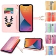 thumbnail image 2 of For iPhone 14 Pro Max Phone Case，Shockproof Luxury Deer Magnetic Buckle Flip Leather Card Slot Case，Wallet Folding Stand Case Cover, 2 of 5