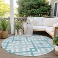 thumbnail image 6 of Addison Rugs Chantille Indoor/Outdoor Transitional Geometric Teal Washable Round Rug, 8' x 8', 6 of 6