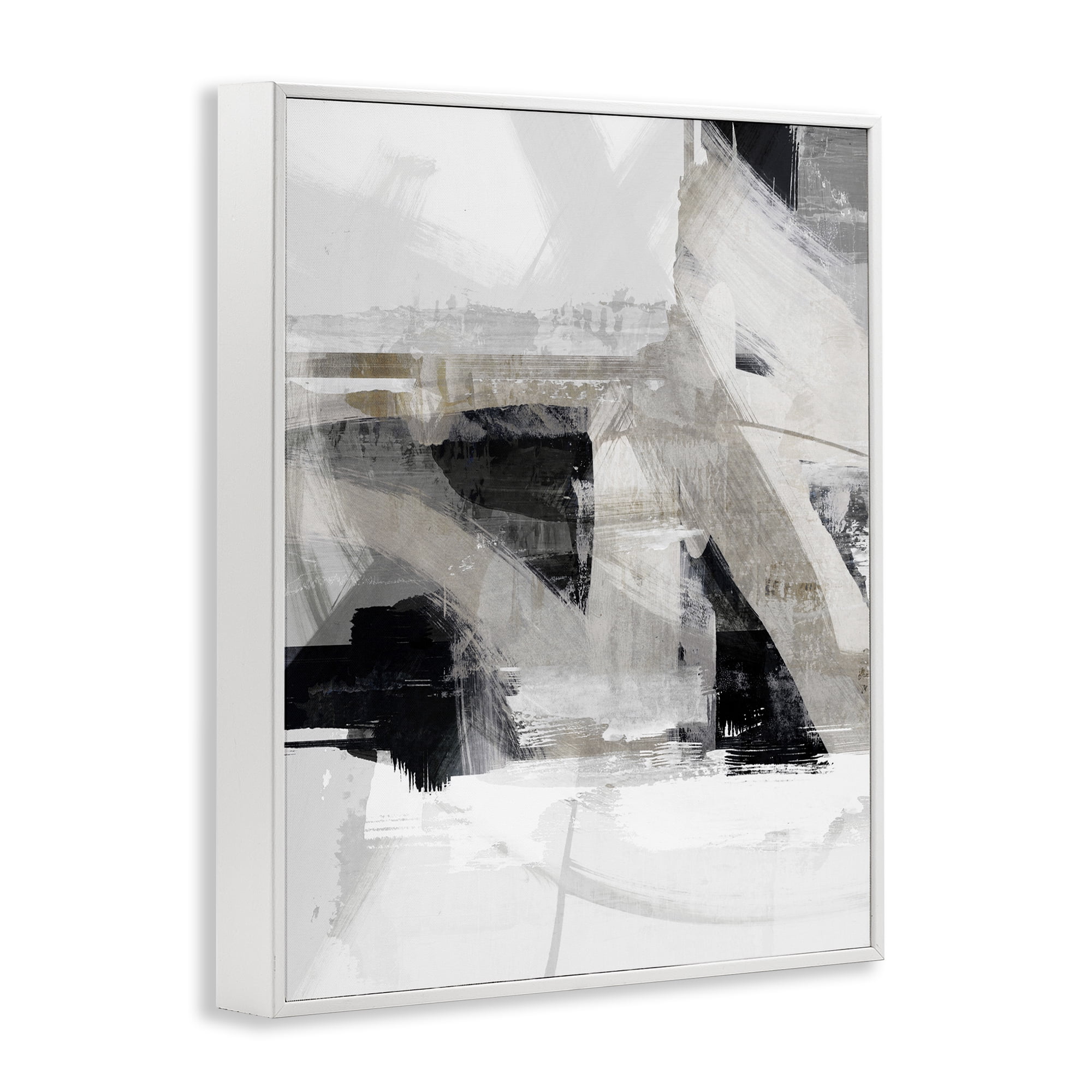 Stupell Industries Urban Industrial Complex Abstract Painting White Framed Art Print Wall Art, 11 x 14