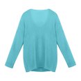 thumbnail image 5 of YUGYXL Womens V Neck Knitted Sweater Baggy Loose Jumpers Casual Long Sleeve Tops Pullover for Women Green S, 5 of 7