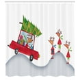 thumbnail image 3 of Ambesonne Christmas Shower Curtain, Reindeer Family Noel, 69"Wx75"L, Grey White, 3 of 3