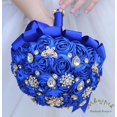 thumbnail image 4 of Ramo de novia Mhojpik 9.8 rosas artificiales de color azul real, 4 of 7