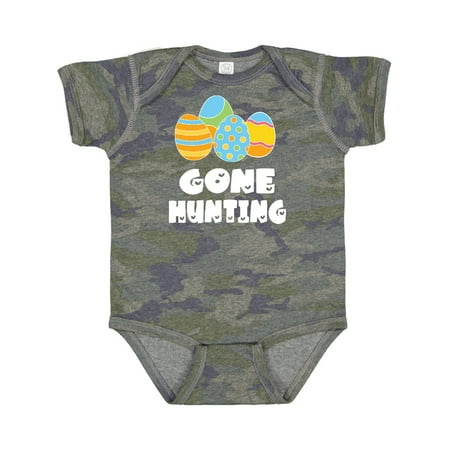 

Inktastic Gone Hunting Blue and Yellow Easter Eggs Gift Baby Boy or Baby Girl Bodysuit