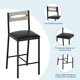 thumbnail image 5 of QinaQin Comedor de 3 piezas con almacenamiento, mesa compacta con estructura de hierro y acabado negro tipo madera, incluye 2 sillas tapizadas en PU, ideal para espacios pequeños, 5 of 8