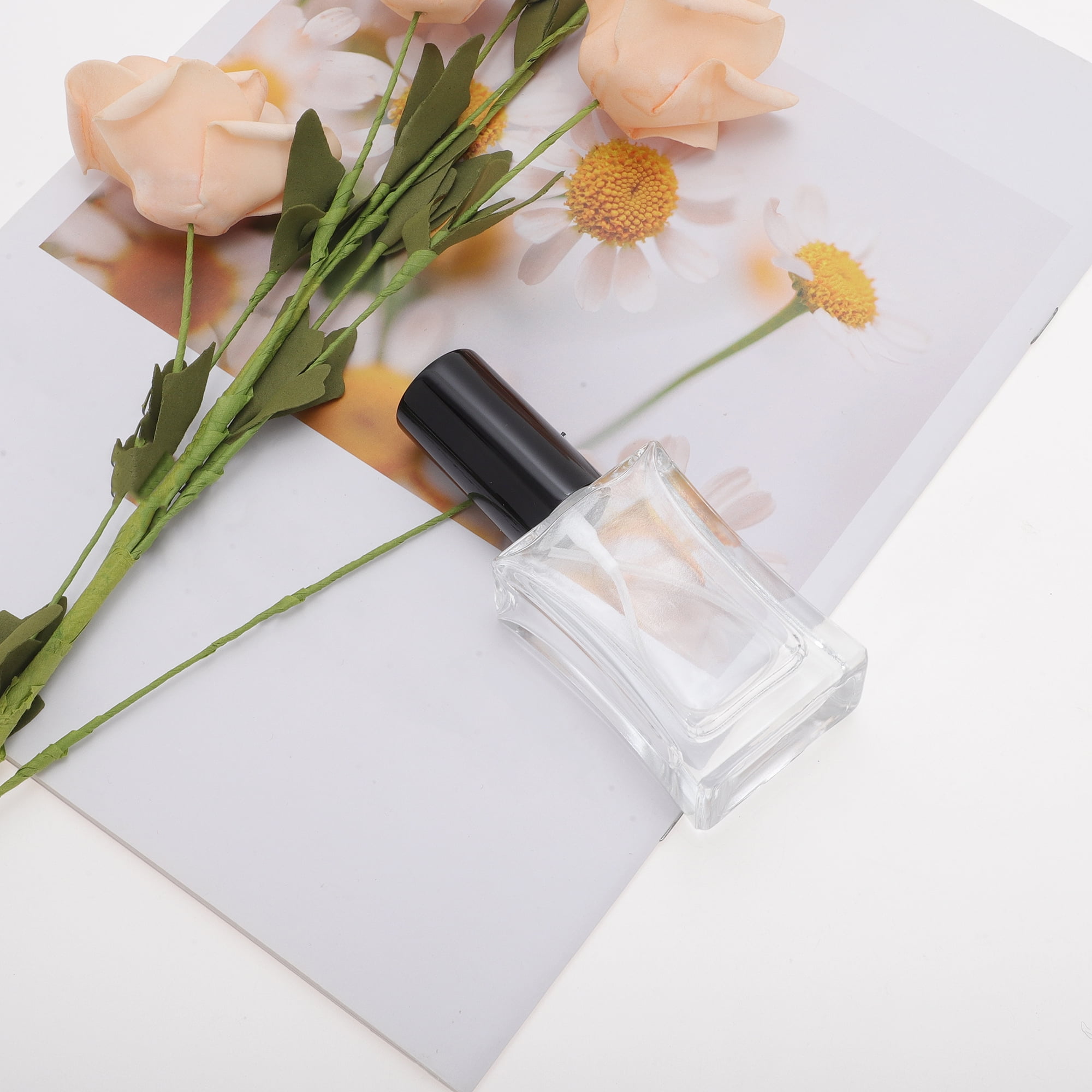 Unique Bargains Perfume Bottle for Bathroom 30ml/1oz 1 Pc Black Slim Bottle