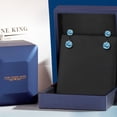 thumbnail image 5 of Gem Stone King 14K White Gold Swiss Blue Topaz Stud Earrings for Women | 3.30 Cttw | Gemstone November Birthstone | Round 6MM, 5 of 6