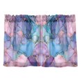 thumbnail image 7 of Yayeee Kitchen Curtains Tier Pair Light Filtering 27"x36" Rod Pocket Short Cafe Window Panel, Pink Marble Pattern, 7 of 7