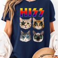 thumbnail image 2 of Hiss Funny Cats Kittens Rock Rockin Short Sleeve Unisex T-Shirt, Sizes S-5XL - Gategoo, 2 of 5