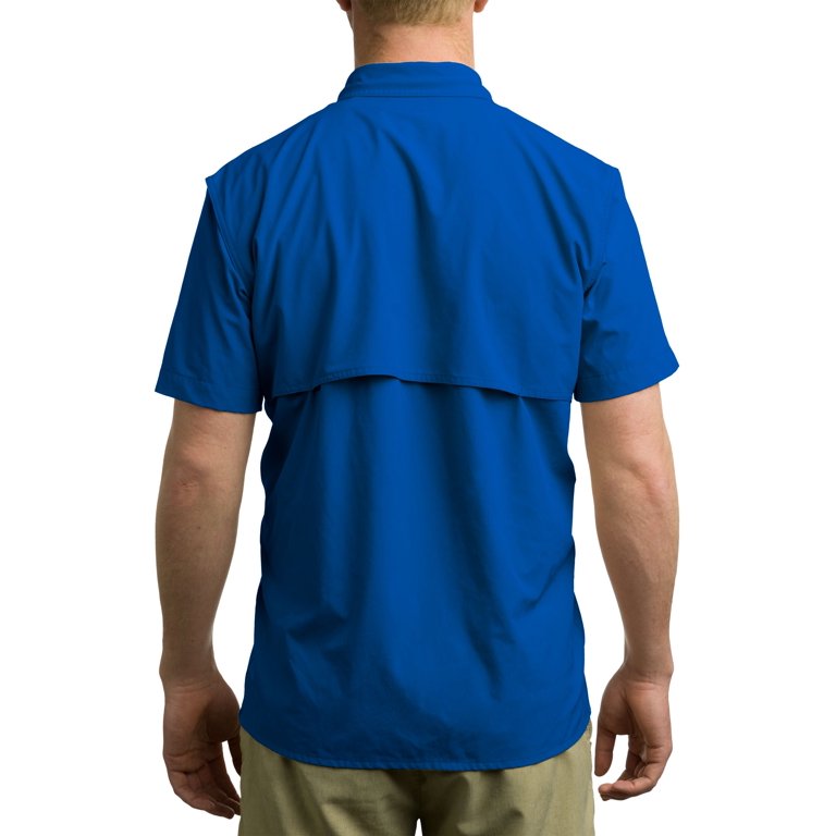 Whitewater Rapids Short Sleeve Fishing Shirt -Strong Blue-Medium
